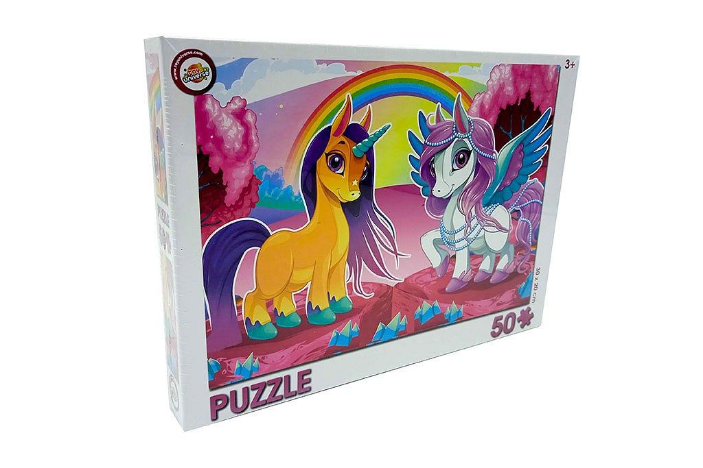 Dívčí puzzle 50 dílků - Jednorožci