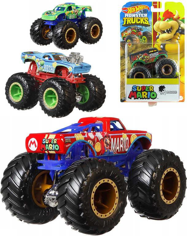 MATTEL HOT WHEELS Auto tématické Monster Trucks Super Mario 4 druhy