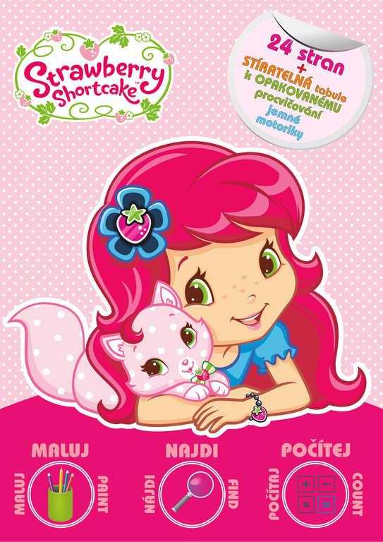 AKIM Maluj, najdi, počítej sešit s aktivitami Jahůdka (Strawberry Shortcake)