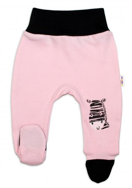 Baby Nellys Kojenecké polodupačky, růžové - Zebra, vel. 80 - 80 (9-12m)