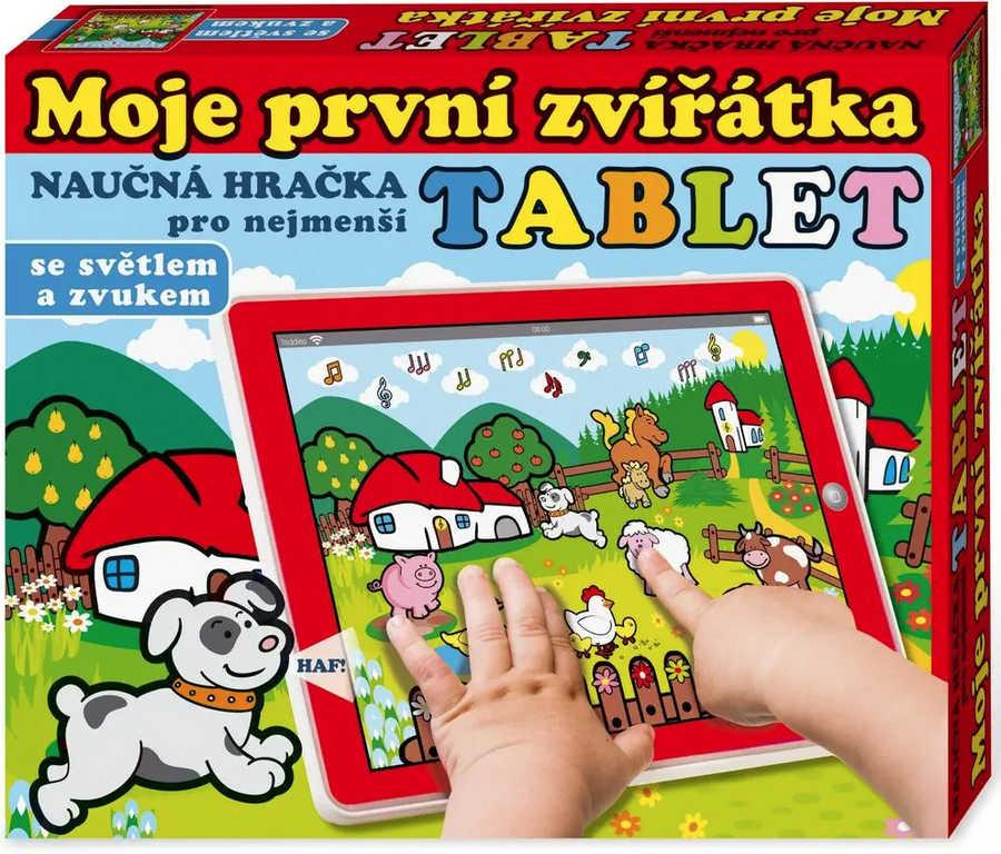 Tablet naučný interaktivní Moje první zvířátka 24x19cm na baterie Světlo Zvuk