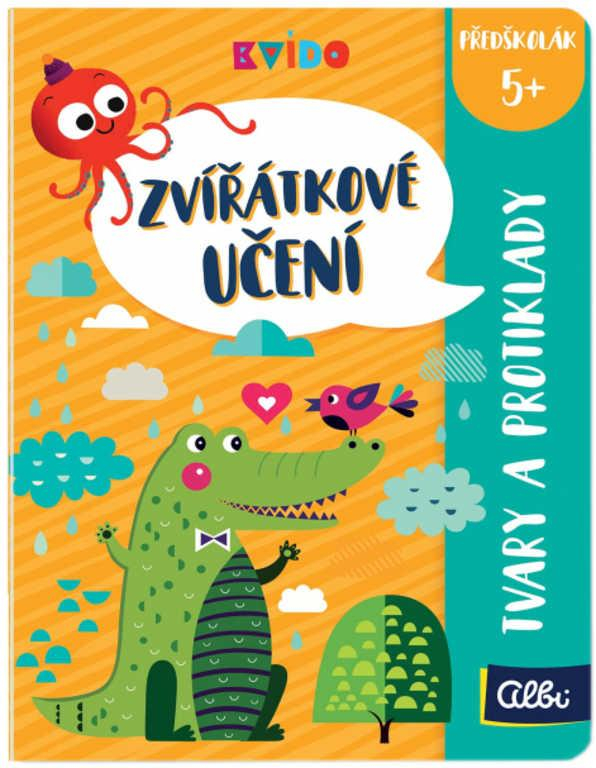 ALBI Kvído Zvířátkové učení Tvary a protiklady naučný sešit se samolepkami