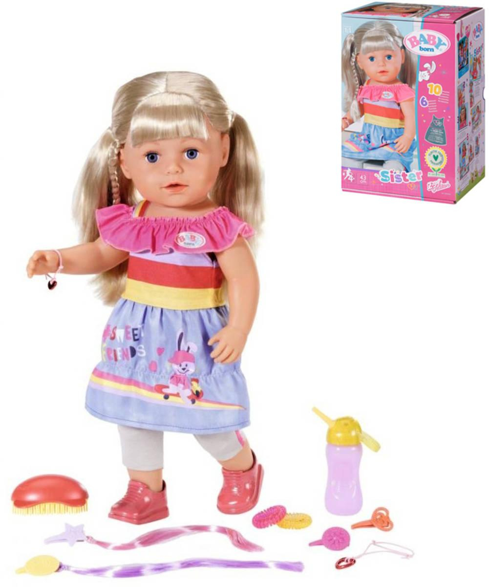 ZAPF BABY BORN Panenka starší sestřička blondýnka 43cm set s doplňky