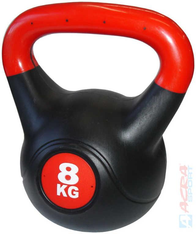 ACRA Činka kettlebell s cementovou náplní 8 kg černo-červená