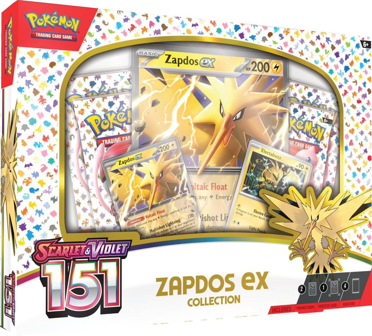 ADC Pokémon TCG: Scarlet & Violet 151 Zapdos ex Collection 4x booster s doplňky