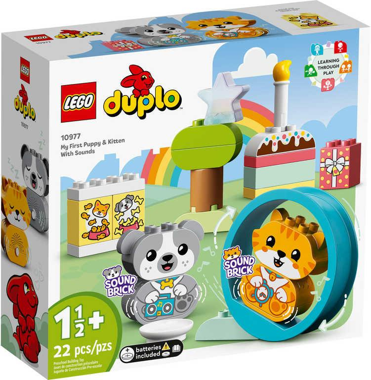 LEGO DUPLO Moje první štěňátko a koťátko na baterie Zvuk 10977 STAVEBNICE