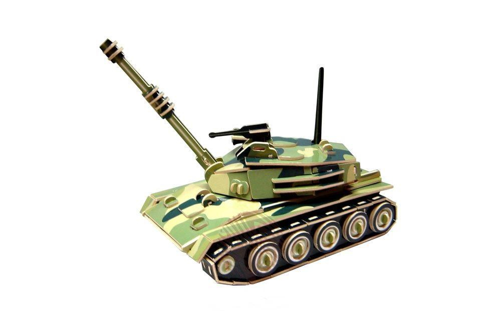 Woodcraft Dřevěné 3D puzzle tank barevný