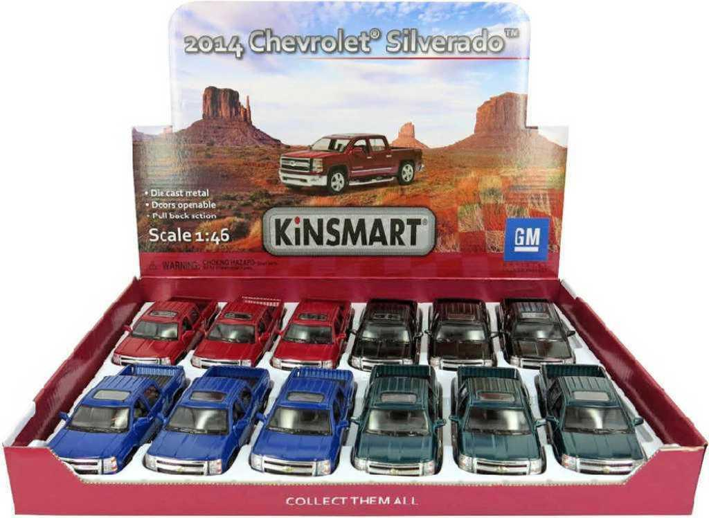 KINSMART Auto model 1:46 CHEVROLET Silverado 2014 kov PB 13cm 4 barvy