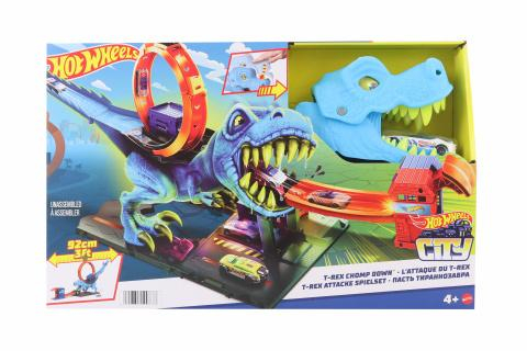 Hot Wheels City smyčka se žravým T-Rexem HKX42