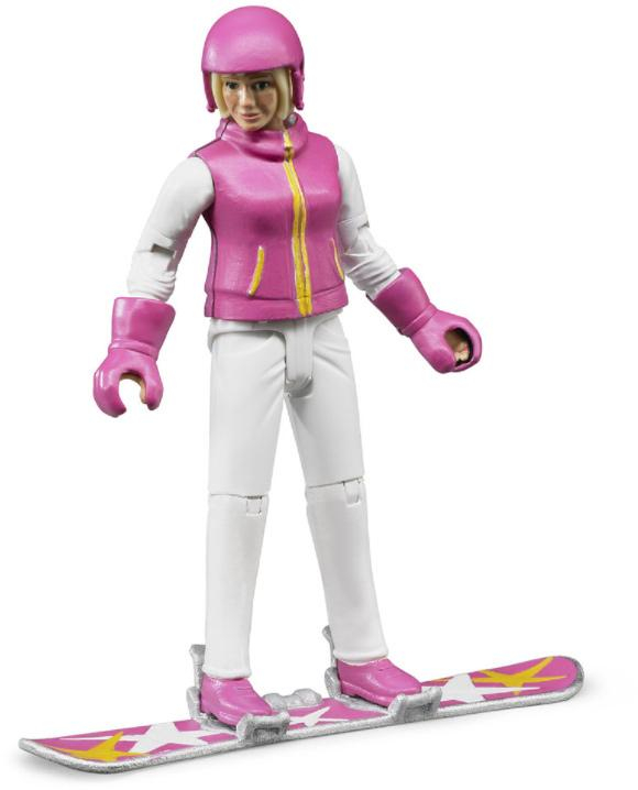 BRUDER 60420 Figurka snowbordistka kloubová set s prknem