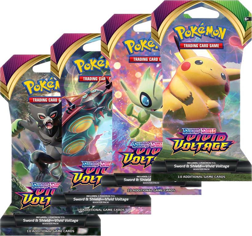 ADC HRA Karty doplňkové SWSH04 Pokémon Vivid Voltage 1 Blister Booster 10 karet