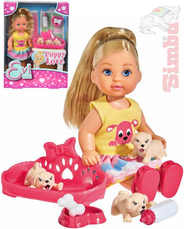 SIMBA Panenka Evička 12cm set se štěňátky Puppy Love Evi Love 4 druhy