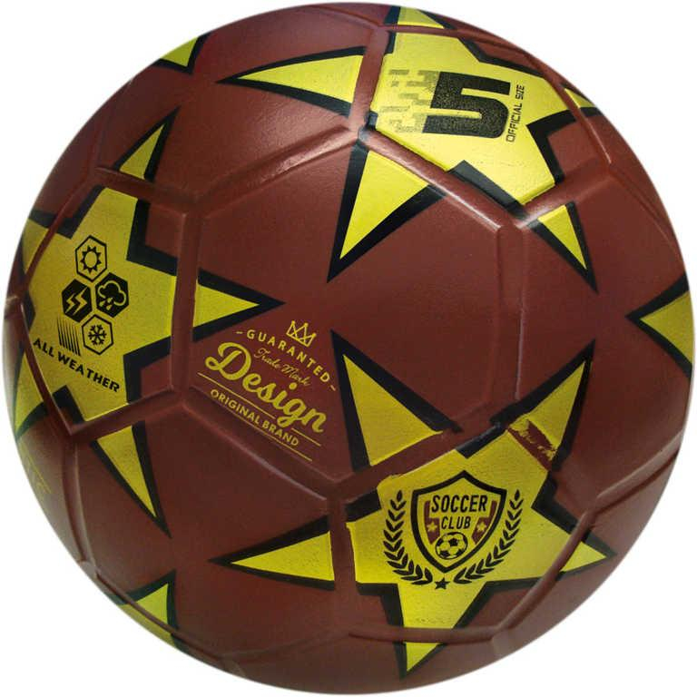 Míč Soccer fotbalový zlatý 23cm profi retro balon hvězdy