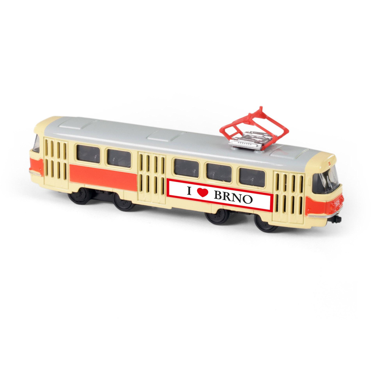 Kovová česká retro tramvaj 16 cm BRNO