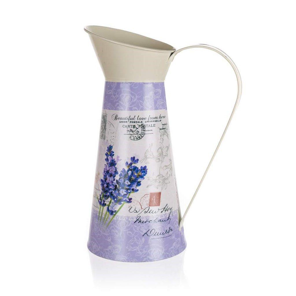 HOME DECOR Konvička plechová LAVENDER 21 x 14 x 28 cm