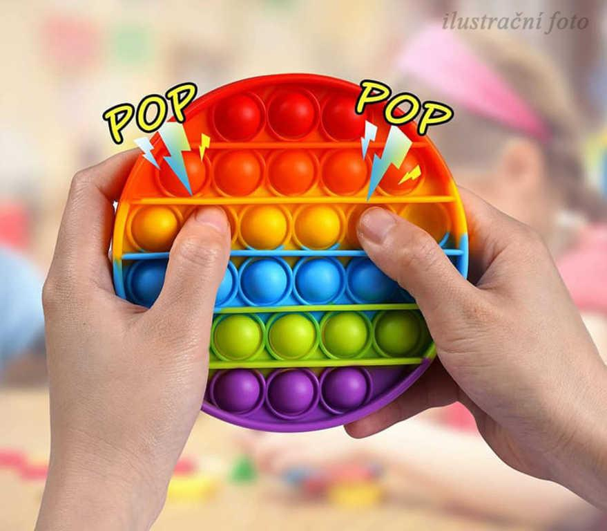 Hra Pop It antistresová Bubble Pops silikon oktagon duhová *SPOLEČENSKÉ HRY*