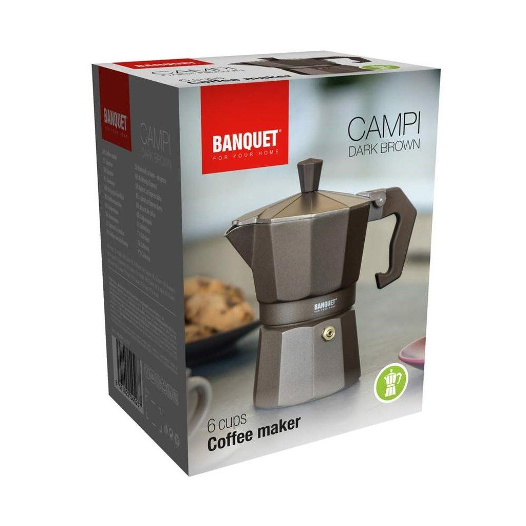 BANQUET Kávovar CAMPI Dark Brown, 6 šálků