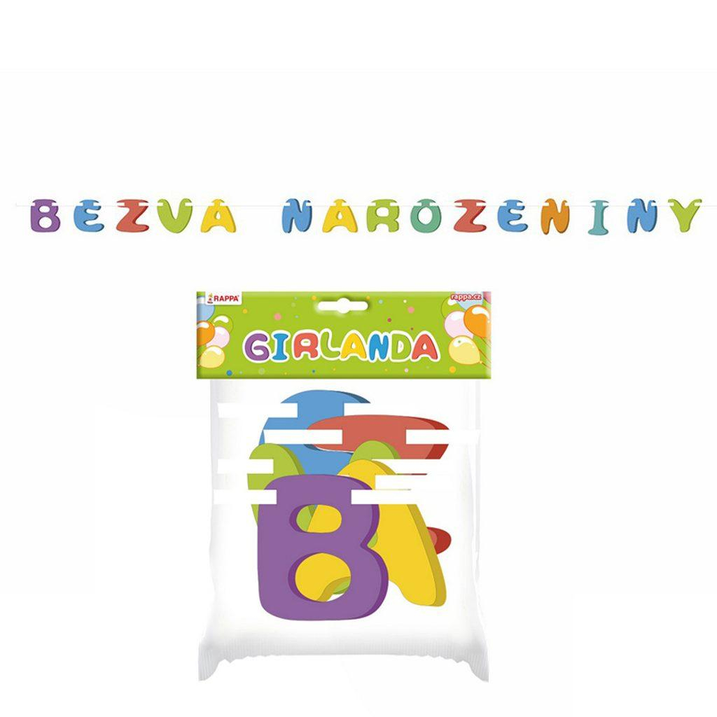 Girlanda papírová BEZVA NAROZENINY