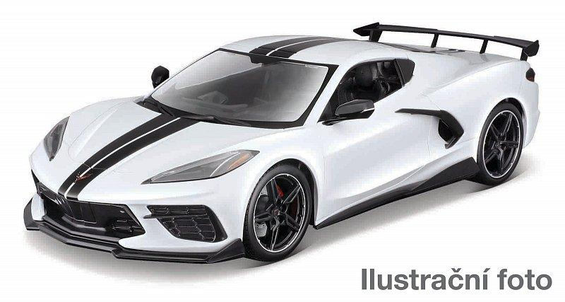 Maisto - 2020 Chevrolet Corvette Stingray Coupe (High Wing), bílá, 1:18