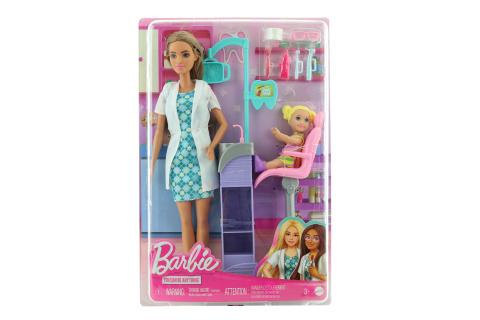 Barbie Povolání herní set s panenkou - zubařka hnědovláska HKT70