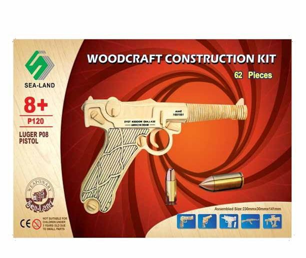 Woodcraft Dřevěné 3D puzzle pistol Luger