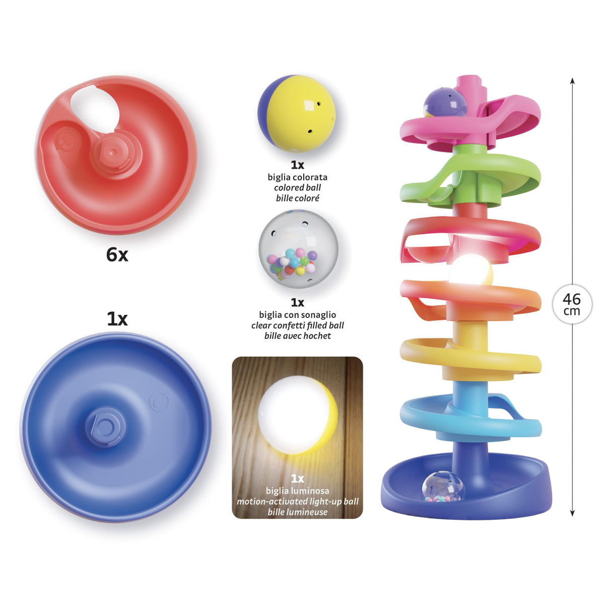 Quercetti 06499 Spiral Tower Brightball