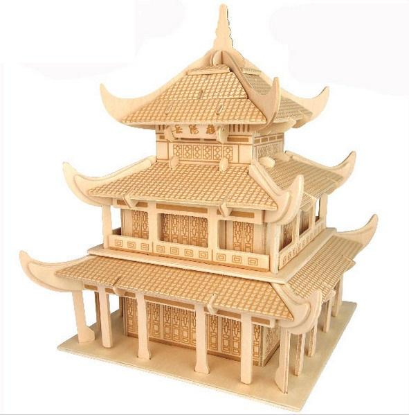 Woodcraft Dřevěné 3D puzzle čínský Yueyang