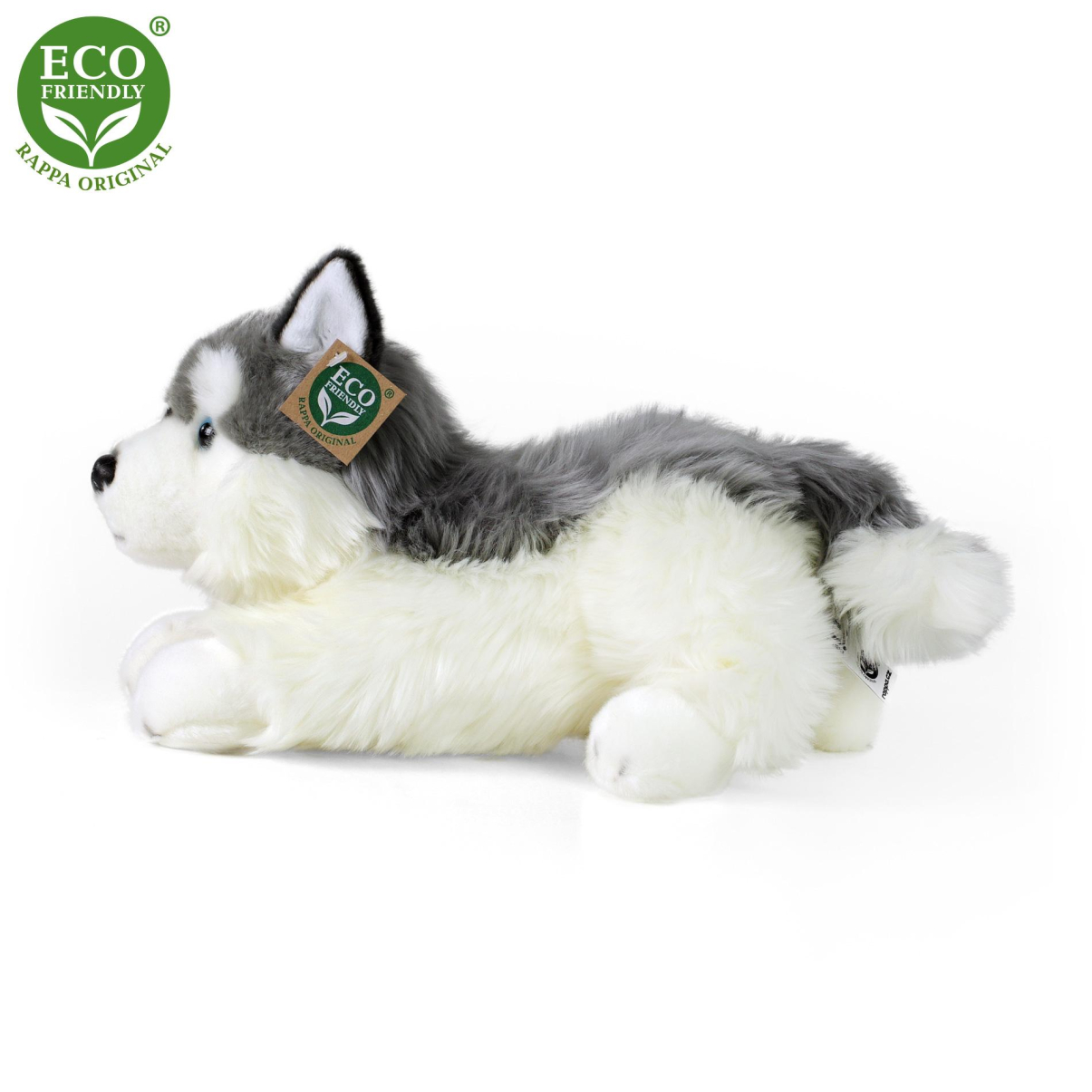 Plyšový pes husky ležící 30 cm ECO-FRIENDLY