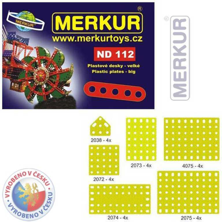 MERKUR ND112 Desky velké plastové set 24ks KOVOVÁ STAVEBNICE