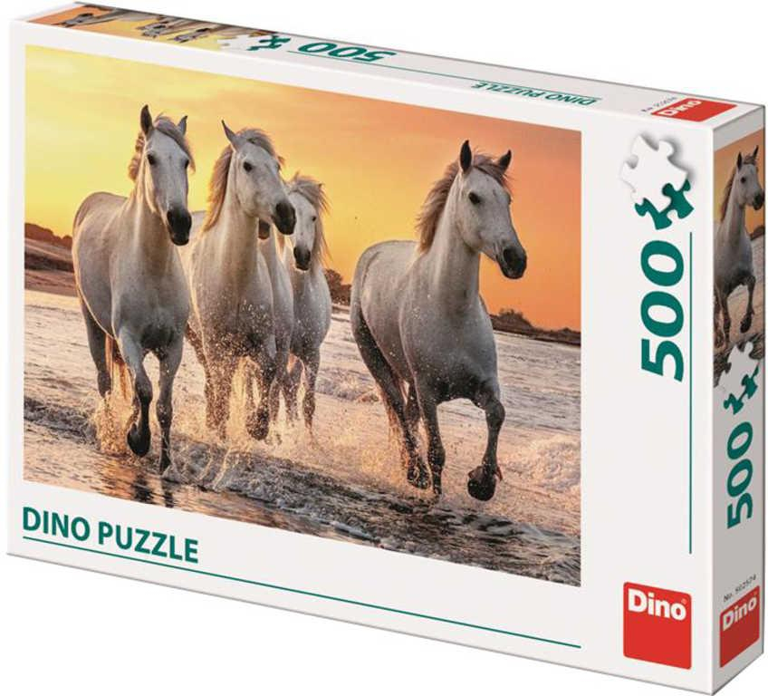 DINO Puzzle 500 dílků Koně v příboji foto 47x33cm skládačka