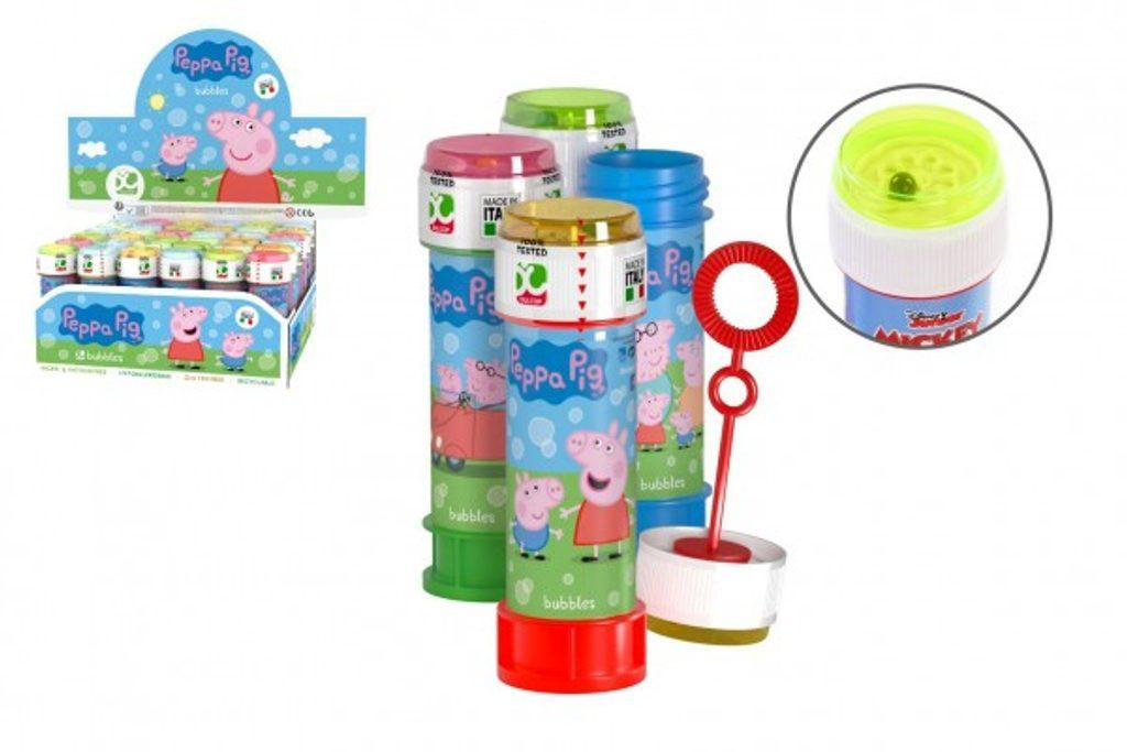 Bublifuk 60ml Peppa Pig/Prasátko Peppa 11,5cm 4 barvy 36ks v boxu