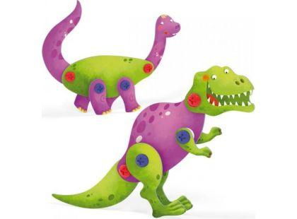 Quercetti 00543 Tecno Puzzle 3D - brontosaurus a T-Rex