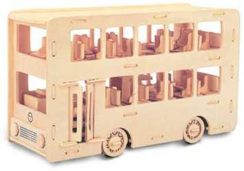 Woodcraft Dřevěné 3D puzzle autobus Double Decker