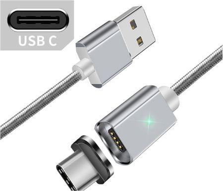 USB nabíječka Essager se třemi druhy konektorů - Konektor Type-C stříbrná