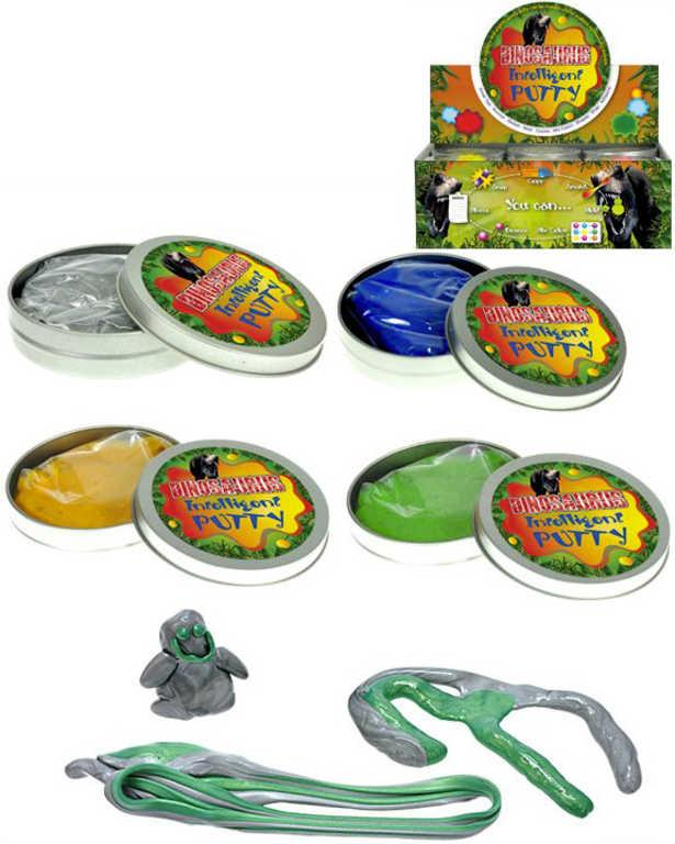 Chytrá hmota Dinosaurus plastelína Intelligent Putty 40g různé barvy v plechovce