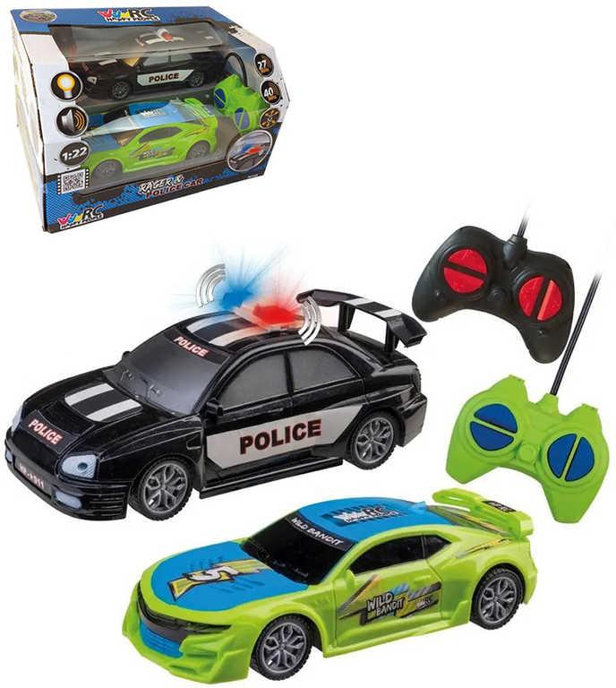 RC Auto Happy People set 2ks na vysílačku 27/40MHz na baterie Světlo Zvuk